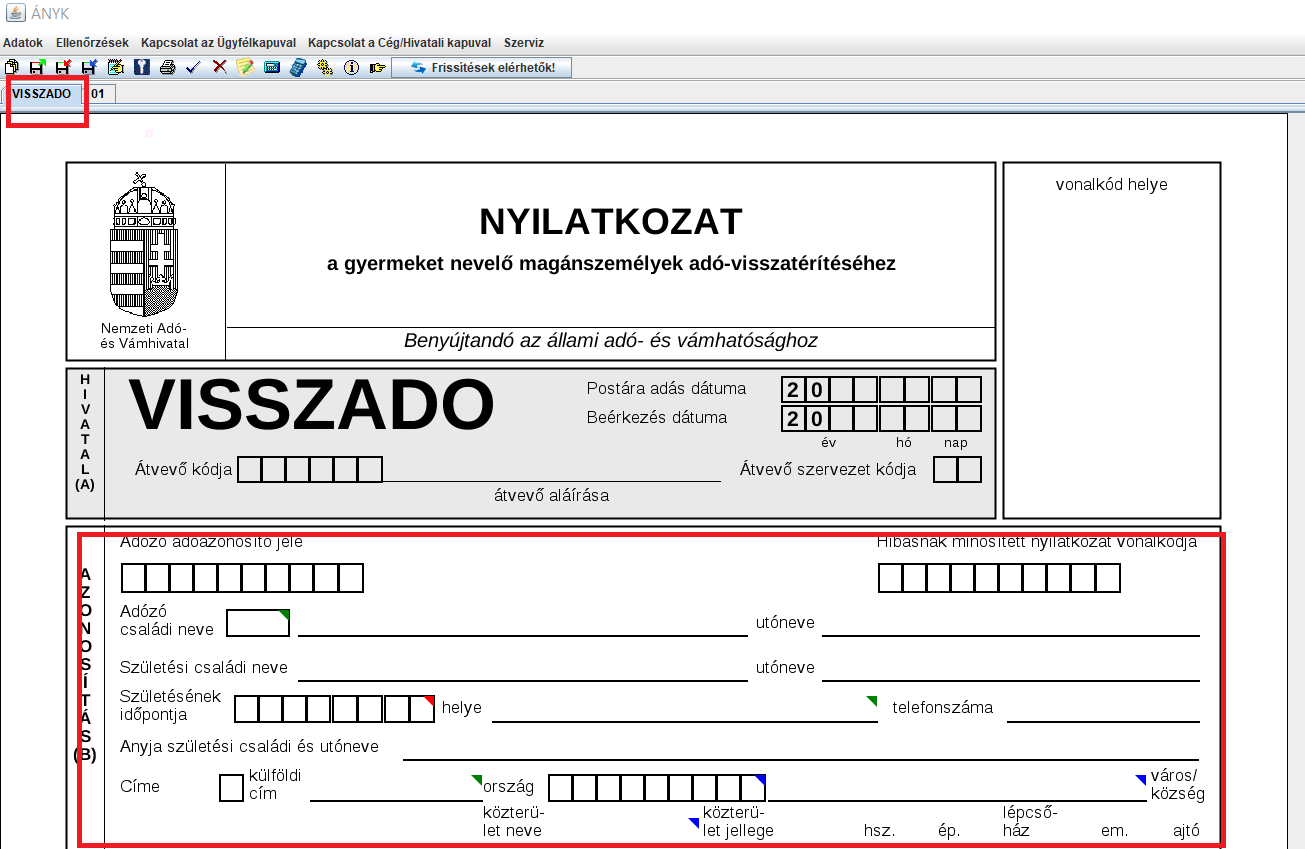 visszado nyomtatvány ányk 1.